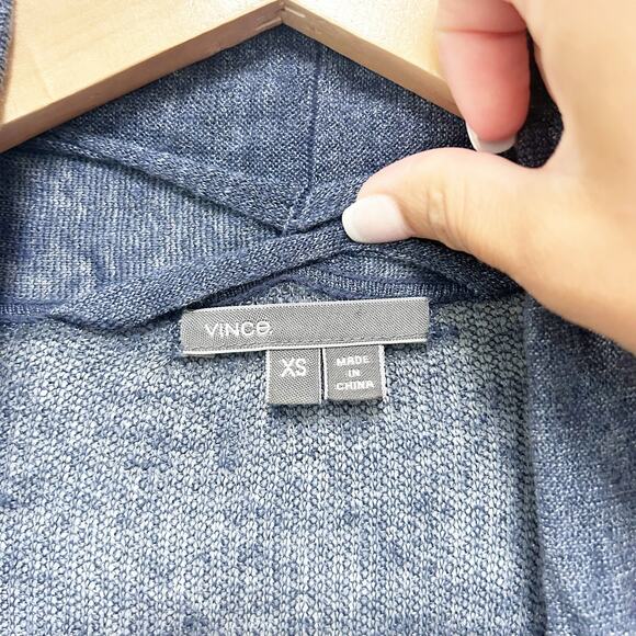 Vince Blue Linen Blend Longline Cardigan Sz XS - Picture 2 of 6